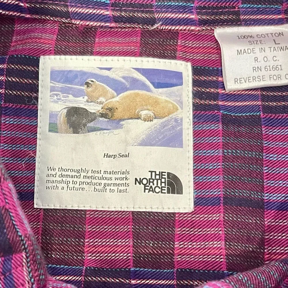 The North Face Long Sleeve Check Print Shirt. Size Large.